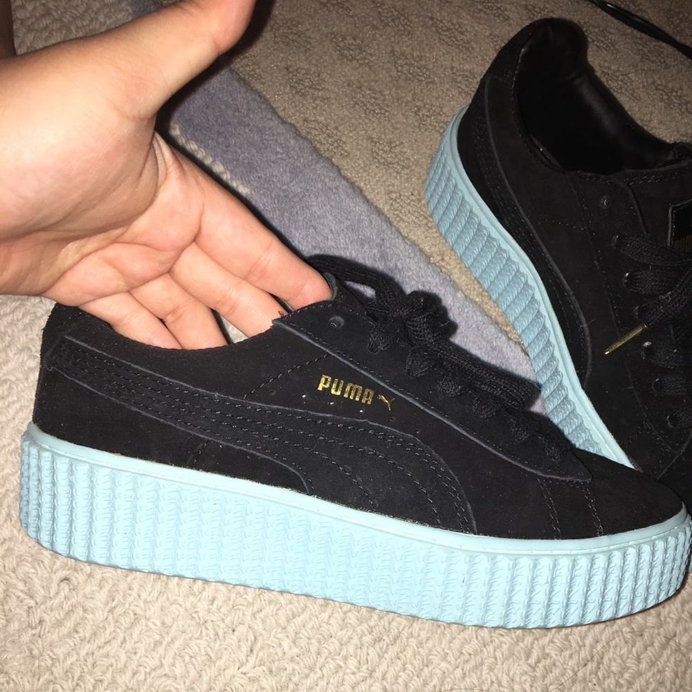 Puma Black and Light Blue Women's Sneakers